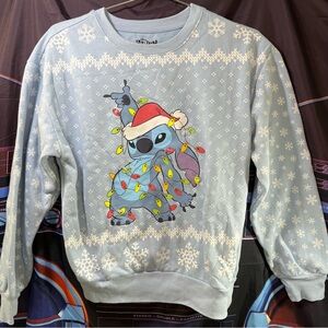 Disney Stitch Holiday Blue Sweatshirt Size Women's XS